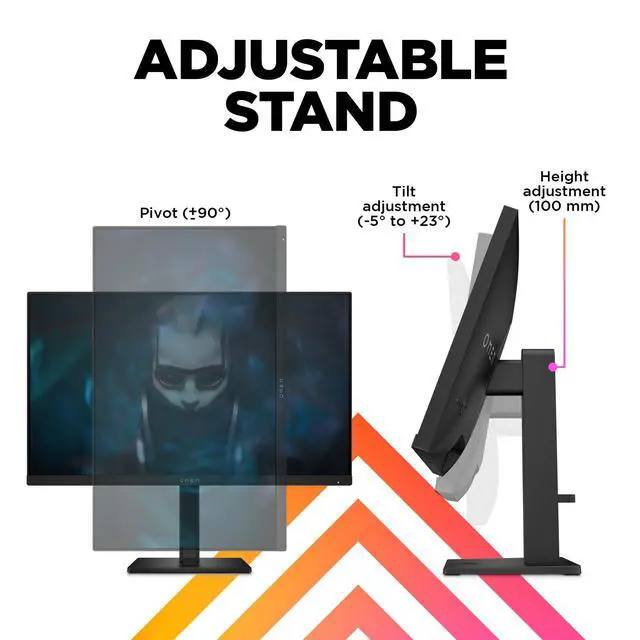Alt view image 4 of 7 - OMEN 23.8" FHD 165Hz Gaming Monitor, FHD Display (1920 x 1080), IPS panel, 99% sRGB, 90% DCI-P3, 16:9, AMD FreeSync Premium Technology, 24 (2023),Black