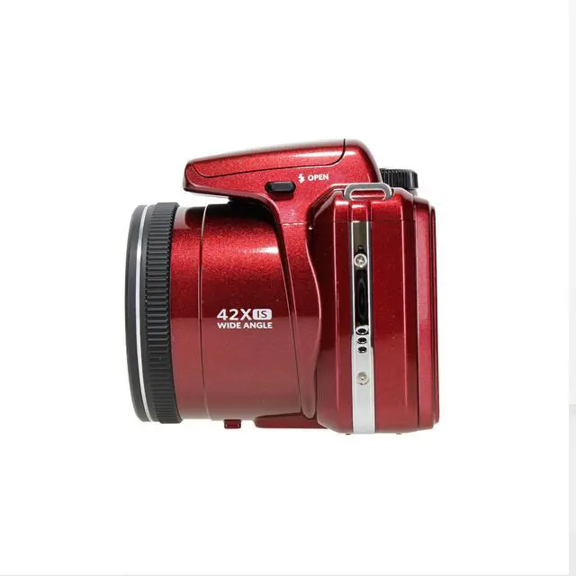 Alt view image 3 of 6 - PIXPRO AZ425 Digital Camera (Red) | 20MP Sensor, 42x Optical Zoom, 24mm Wide-Angle Lens & Optical Image Stabilization | Great for Travel & Everyday Photos (AZ425RD) + 32GB Card + Bag + Cloth