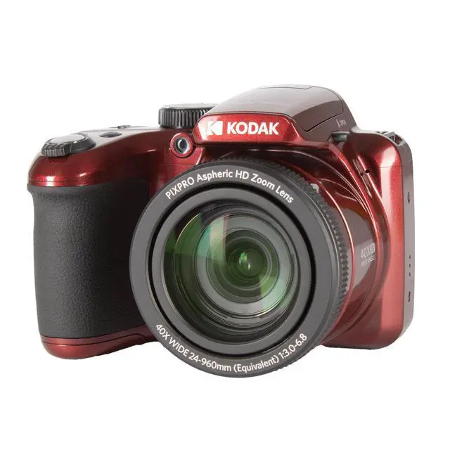 Alt view image 2 of 7 - PIXPRO AZ405 Digital Camera (Red) | 20MP Sensor, 40x Optical Zoom, 24mm Wide-Angle Lens & Optical Image Stabilization | Great for Travel & Everyday Photos (AZ405RD) + 32GB Card + Bag + Cloth