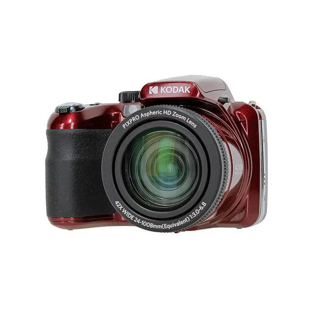 Alt view image 6 of 6 - PIXPRO AZ425 Digital Camera (Red) | 20MP Sensor, 42x Optical Zoom, 24mm Wide-Angle Lens & Optical Image Stabilization | Great for Travel & Everyday Photos (AZ425RD) + 32GB Card + Bag + Cloth