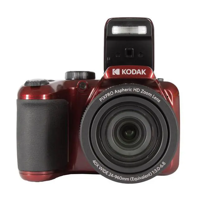 Alt view image 7 of 7 - PIXPRO AZ405 Digital Camera (Red) | 20MP Sensor, 40x Optical Zoom, 24mm Wide-Angle Lens & Optical Image Stabilization | Great for Travel & Everyday Photos (AZ405RD) + 32GB Card + Bag + Cloth