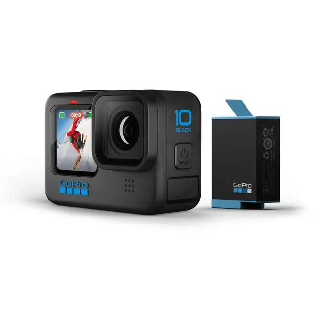 Alt view image 3 of 7 - HERO10 Black + SD Card Bundle Ecomm Packaging Waterproof Action Cam, Front/Rear LCD Touchscreens, 5.3K60 UHD Video, 23MP, 1080p Live Streaming, and 64GB Extreme microSDHC UHS-I w/Adapter