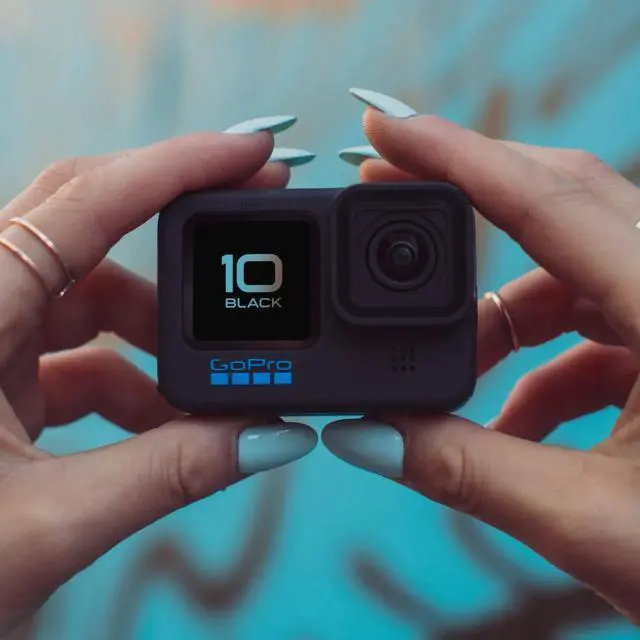 Alt view image 7 of 7 - HERO10 Black + SD Card Bundle Ecomm Packaging Waterproof Action Cam, Front/Rear LCD Touchscreens, 5.3K60 UHD Video, 23MP, 1080p Live Streaming, and 64GB Extreme microSDHC UHS-I w/Adapter