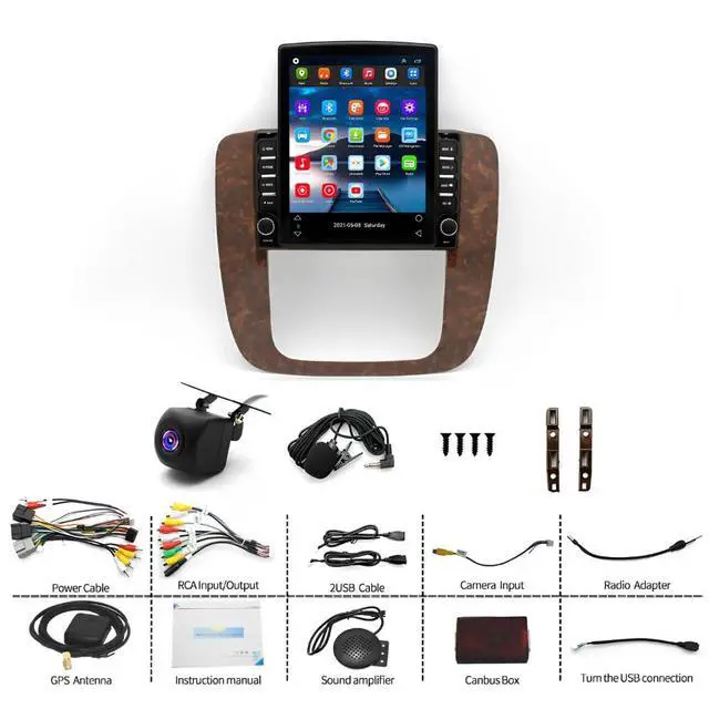 Alt view image 7 of 7 - Android 14 2 Din Car Stereo Upgrade Radio for GMC Yukon 2007-2013 | 2G+32G 9.7" Touchscreen Wireless Carplay Android Auto GPS WiFi Bluetooth RDS DSP SWC Mirrorlink Mic Backup Camera