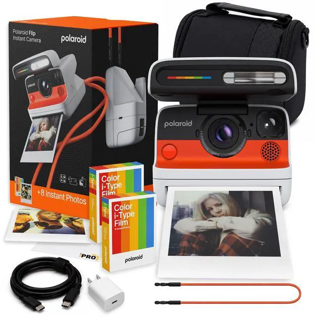 Main image of Flip Instant Camera in White + Film (16 Exposures) Bundle | Camera with Film, Sonar Autofocus, 4-Lens System, Ideal for Travel, Parties & Instant Photography