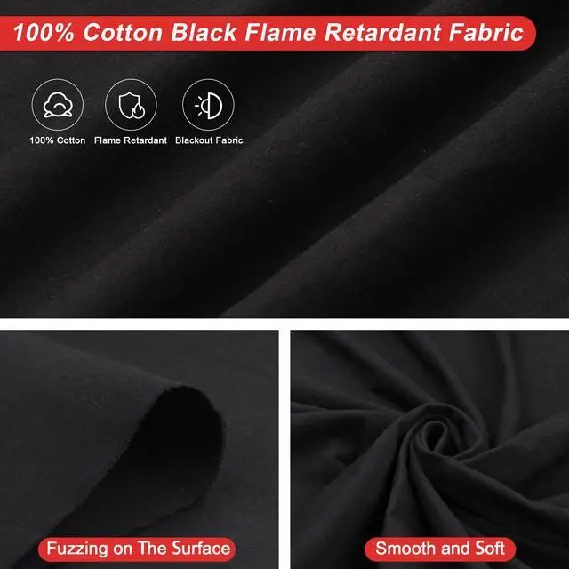 Alt view image 4 of 7 - Black Duvetyne Commando Cloth, Flame Retardant, Zero-Glare, Cotton Fabric for Photography Backdrop, Stage Backdrops, Studio Blackout Fabric (10, 25, 50 Yards Roll)