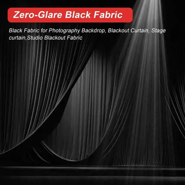 Alt view image 6 of 7 - Black Duvetyne Commando Cloth, Flame Retardant, Zero-Glare, Cotton Fabric for Photography Backdrop, Stage Backdrops, Studio Blackout Fabric (10, 25, 50 Yards Roll)