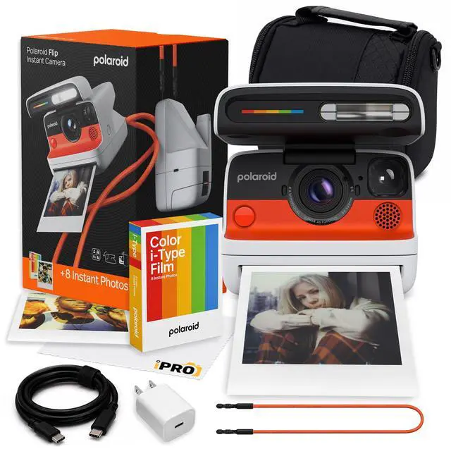 Main image of Flip Instant Camera in White + Film (8 Exposures) Bundle | Camera with Film, Sonar Autofocus, 4-Lens System, Ideal for Travel, Parties & Instant Photography