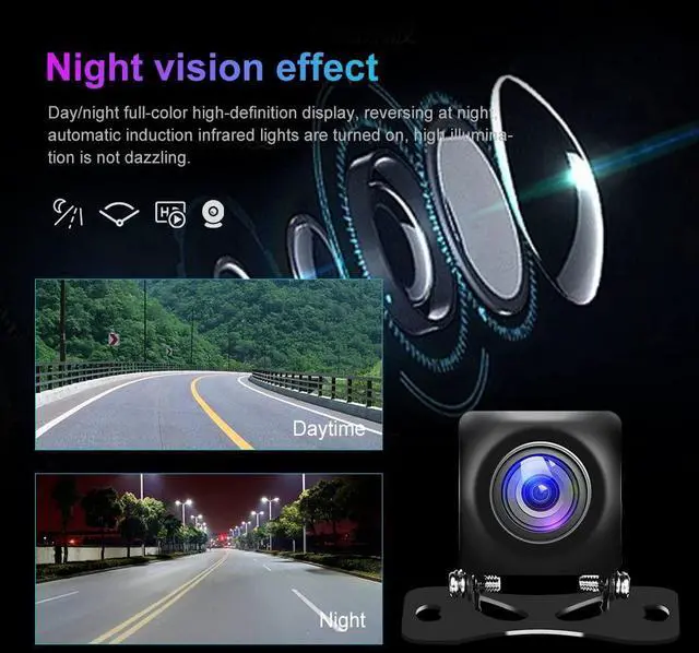 Alt view image 6 of 7 - 10.26 Inch Wireless Carplay Monitor Bluetooth Android Auto Car DVR Dual Cameras Recording 2K+1080P Two Camera Display HD Backup Camera