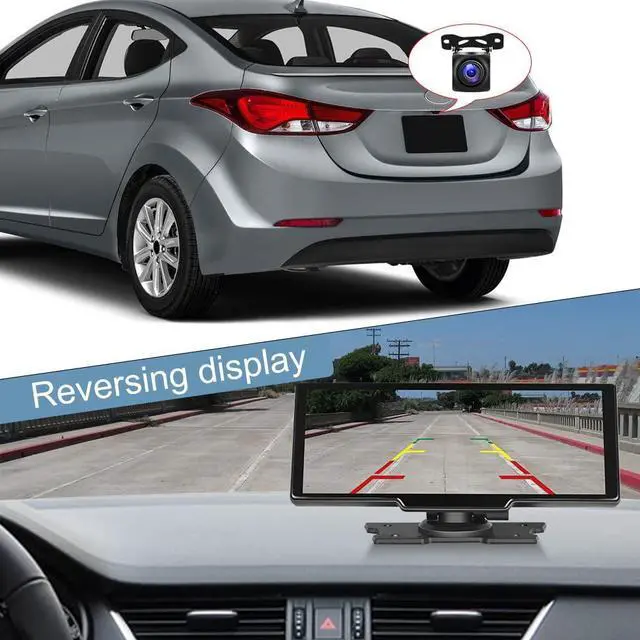 Alt view image 7 of 7 - 10.26 Inch Wireless Carplay Monitor Bluetooth Android Auto Car DVR Dual Cameras Recording 2K+1080P Two Camera Display HD Backup Camera