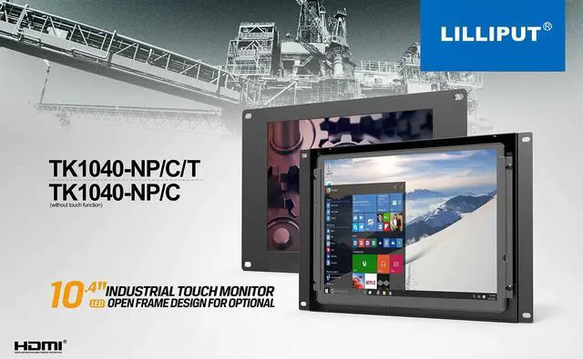 Alt view image 4 of 4 - 10.4" TK1040-NP/C/T-B 5-Wire resisitive 4:3 HDMI Open Frame Touch Screen