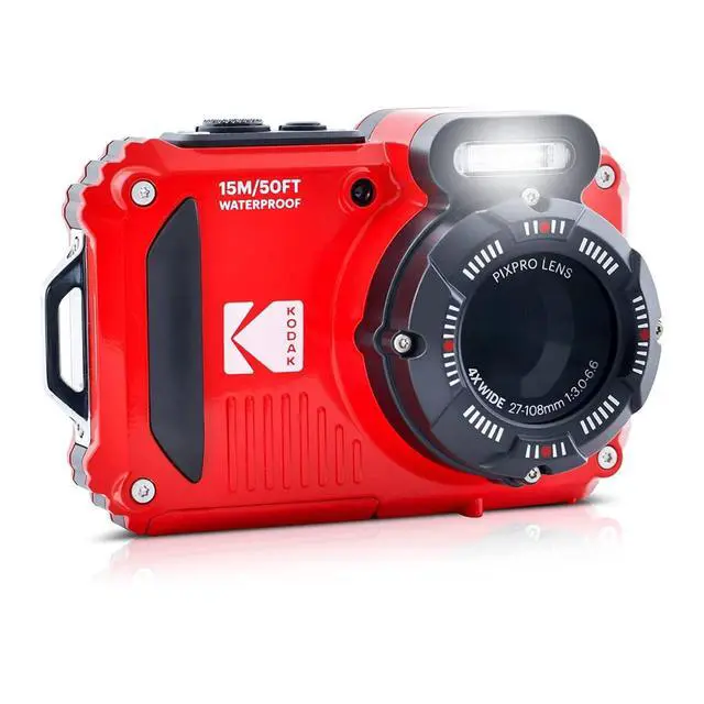 Alt view image 7 of 7 - PIXPRO WPZ2 Rugged Waterproof 16MP Digital Camera Bundle (Red) | 4X Optical Zoom, 32GB microSDHC Card with Adapter, (2 items)