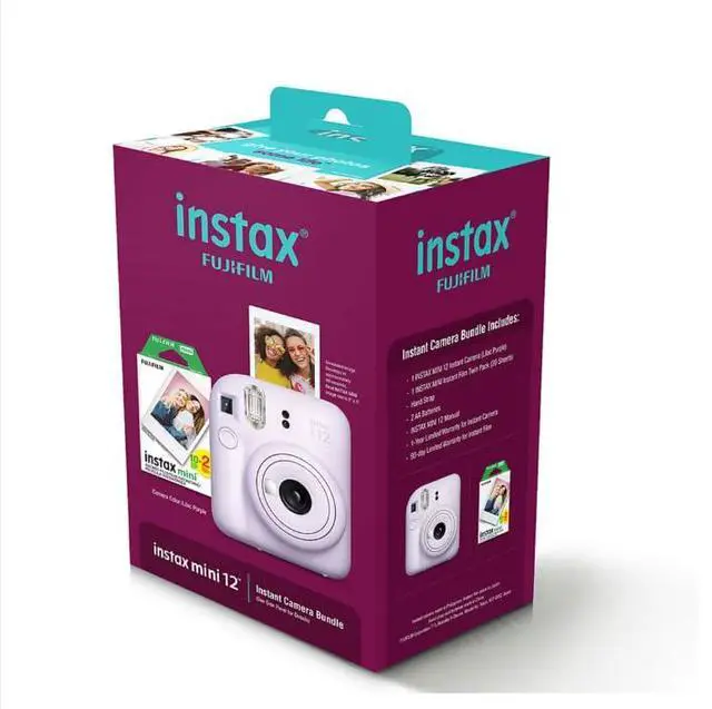 Alt view image 2 of 6 - Instax Mini 12 Instant Camera with Bonus Film, 20 Sheets - Lilac (Purple)