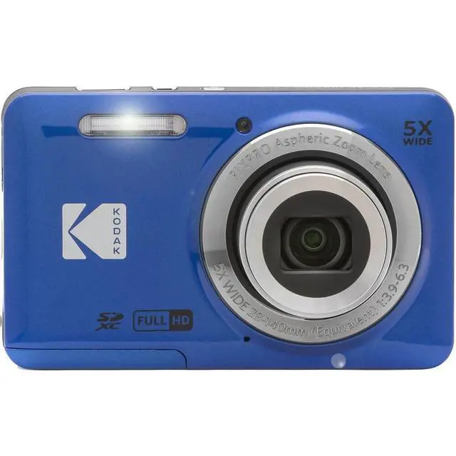 Alt view image 2 of 7 - Pixpro FZ55 Digital Camera Bundle, Includes: SanDisk 64GB SDXC Memory Card, Hard Shell Camera Case, SD Card Reader and More (5 Items) (Blue)