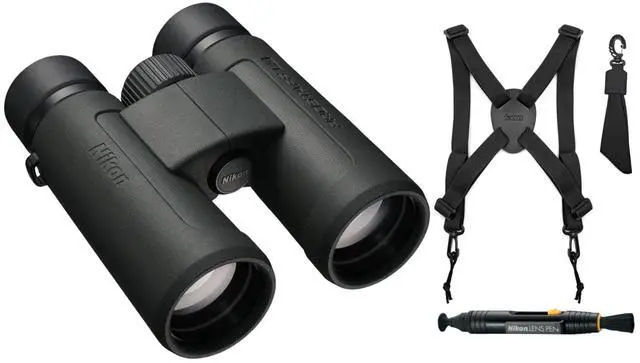 Main image of Prostaff P3 10X42 Binoculars Bundle | Harness, lens Pen Cleaning System, (3 items)