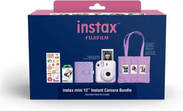 Alt view image 3 of 7 - INSTAX Mini 12 Instant Camera (Purple) 20-Sheet Bundle | For Parties, Events & Instant Photos | Includes Camera Case, Cleaning Cloth
