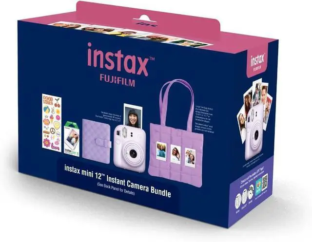 Alt view image 4 of 7 - INSTAX Mini 12 Instant Camera (Purple) 20-Sheet Bundle | For Parties, Events & Instant Photos | Includes Camera Case, Cleaning Cloth
