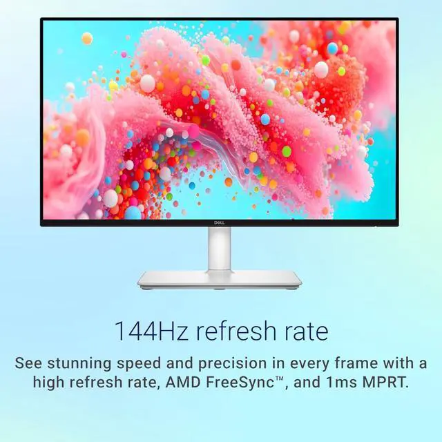 Alt view image 3 of 6 - 27 inch Monitor, LED FHD - 144Hz Refresh Rate 1500:1 Contrast Ratio, AMD FreeSync - VESA, Integrated 2x3W Speaker, Height/Tilt/Pivot/Swivel Adjustability, 2 x HDMI, White