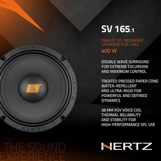 Alt view image 4 of 7 - SPL Show Series SV-1651 6.5" 4-Ohm SPL Midrange Speaker Drivers (Pair) | Pressed Paper, 6.5 Inch, 200W RMS, 4 Ohm, Ferrite Magnet, 97 dB, 100-10000Hz, 66mm Depth, Xmax 1.2mm