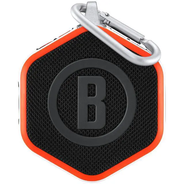 Alt view image 2 of 7 - Bushnell Wingman Mini (Orange/White) Golf GPS Speaker Bundle | Ultra Portable, Bluetooth, Audible Distances, Magnetic Cart Mount, 10Hr Batt | Includes 5000mAh Portable Charger & Carabiner