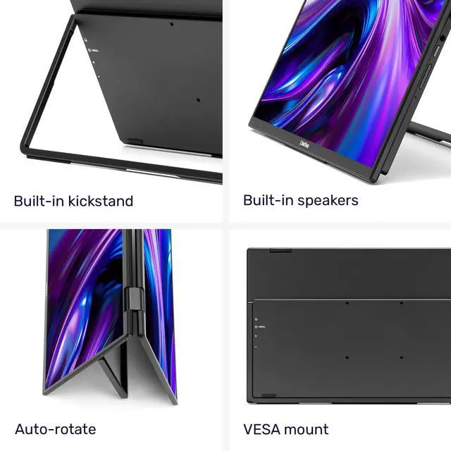 Alt view image 3 of 7 - Solo Book 15.6" Foldable Dual Screen Portable Monitor - FHD Portable Stacked Monitor, External Display for Laptop, Extender with Stacked Dual Monitors for Mac, PC, and Chromebook