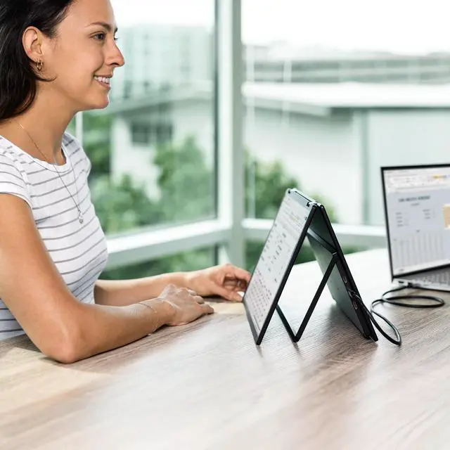 Alt view image 4 of 7 - Solo Book 15.6" Foldable Dual Screen Portable Monitor - FHD Portable Stacked Monitor, External Display for Laptop, Extender with Stacked Dual Monitors for Mac, PC, and Chromebook