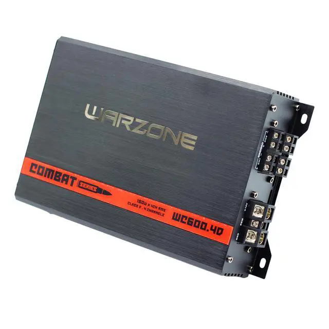 Alt view image 2 of 6 - Gravity Audio WC600.4D Warzone 4-Channel Class D Amplifier, 600W Max Power, 4 Ohms, Bridgeable, LPF/HPF Filters, Bass Boost, Clip LED Indicator for Pro Car Audio