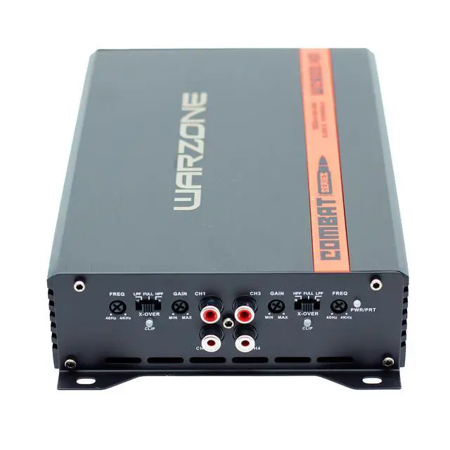 Alt view image 4 of 6 - Gravity Audio WC600.4D Warzone 4-Channel Class D Amplifier, 600W Max Power, 4 Ohms, Bridgeable, LPF/HPF Filters, Bass Boost, Clip LED Indicator for Pro Car Audio