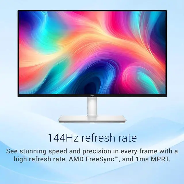 Alt view image 2 of 6 - 24 inch Monitor, LED FHD - 144Hz Refresh Rate 1500:1 Contrast Ratio, AMD FreeSync - VESA, Integrated 2x3W Speaker, Height/Tilt/Pivot/Swivel Adjustability, 2 x HDMI, White
