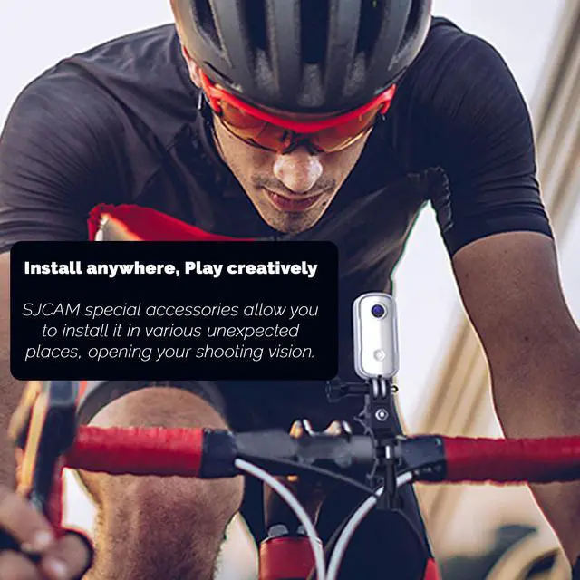 Alt view image 3 of 6 - C100 Plus Action Camera in White with 4K Video, EIS Stabilization, and Audio Recording, Bundle Including: 64GB Micro SD Card, 50-in-1 Action Kit, Card Reader, Card Wallet, and Micro USB Cable