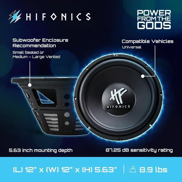 Alt view image 4 of 7 - Pair of 12 Inch Subwoofers, 800 Watt Max 400 Watt RMS Car, 4-Pack | & Powersports Speaker, HFX12D4