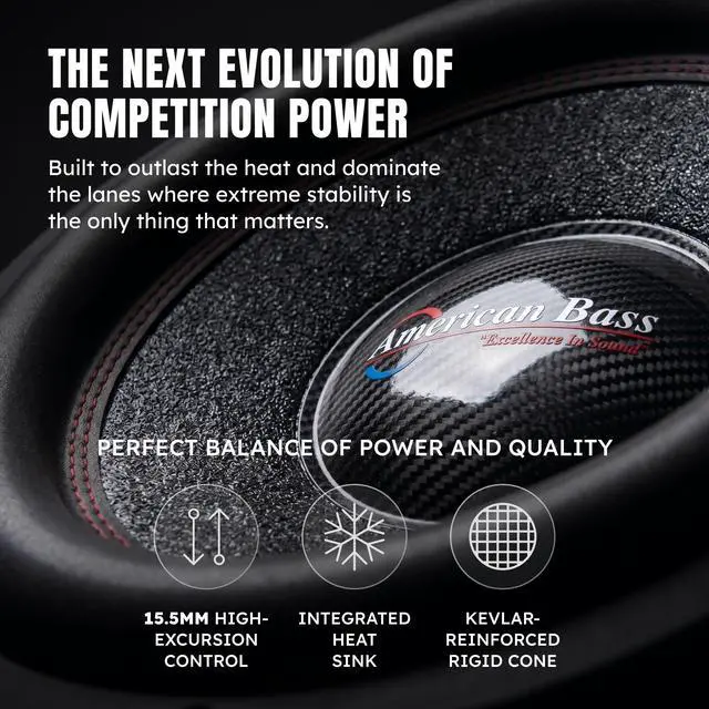 Alt view image 3 of 7 - Hawk 15" Car Subwoofer, 4 Ohm, 3000W Max | High Power Handling, Deep Bass Performance, Durable Construction, Car Audio Upgrade