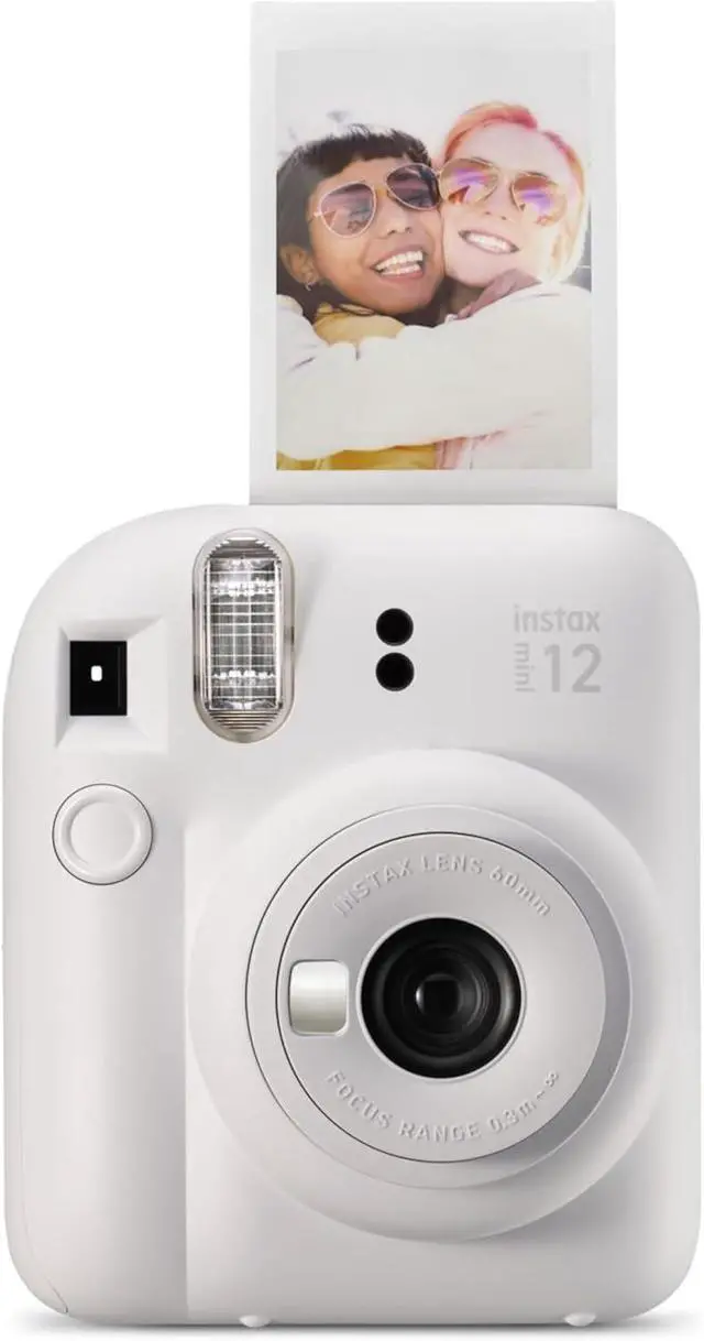 Alt view image 2 of 7 - Instax Mini 12 Camera with Instant Mini Film and PixiBytes Microfiber Cleaning Cloth... (Clay White, Camera + 2 Twin Pack)