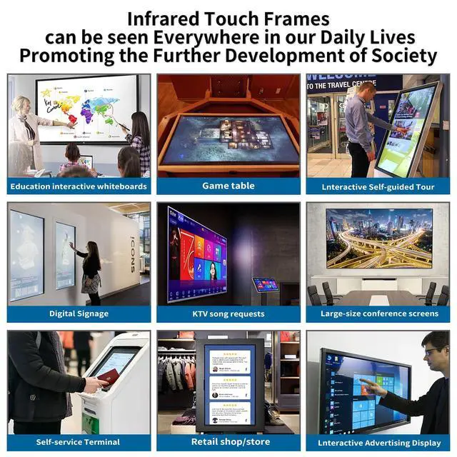 Alt view image 7 of 7 - 40 Inch 20 Points Infrared Touch Frame, Interactive USB Interface IR Touch Screen Overlay Use, Driver Free Intelligent, Suitable for Digital Signage