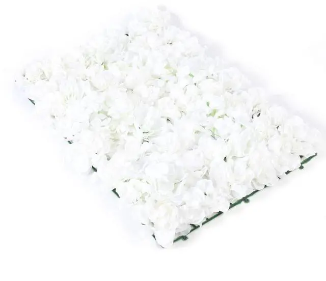 Main image of 20pcs 24" x 16" Artificial Flower Wall Panel Background,3D White Silk Hydrangea Rose Flowers Wall Backdrop for Wedding Party Event Photo Stage Backdrop Wall Decor (White)