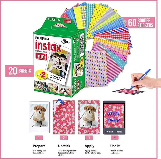 Alt view image 4 of 7 - INSTAX Mini Link 3 Smartphone Printer with INSTAX Mini Instant Film and Sunshine Microfiber Cleaning Cloth... (2 Twin Pack (40 Sheets), Sage Green)