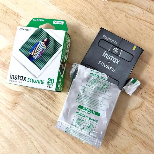 Alt view image 2 of 7 - Instax Square Instant Film with USB and PixiBytes Microfiber Cleaning Cloth... (8 x Twin Packs)