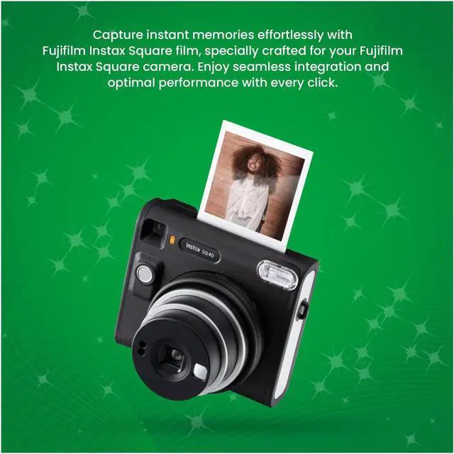 Alt view image 7 of 7 - Instax Square Instant Film with USB and PixiBytes Microfiber Cleaning Cloth... (8 x Twin Packs)