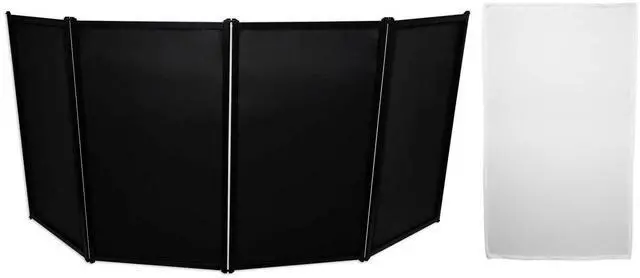 Main image of RFAAC DJ Event Facade 4-Panel Booth with RSCFAW White Scrim Set | Aluminum Frame, Black and White Scrims, 27.5" x 47.2" Panels, Foldable, Travel Bag, DJ Event, 2-items