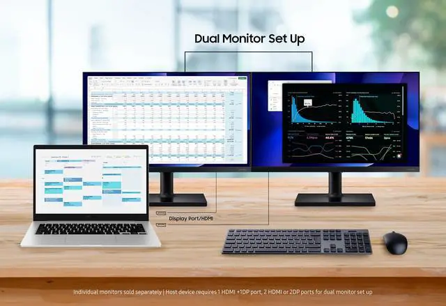 Alt view image 7 of 7 - FT45 Series 24-Inch FHD 1080p Computer Monitor, 75Hz, IPS Panel, HDMI, DisplayPort, USB Hub, Built-in Speakers, Height Adjustable Stand, 3 Yr WRNTY (LF24T450FZNXGO),Black