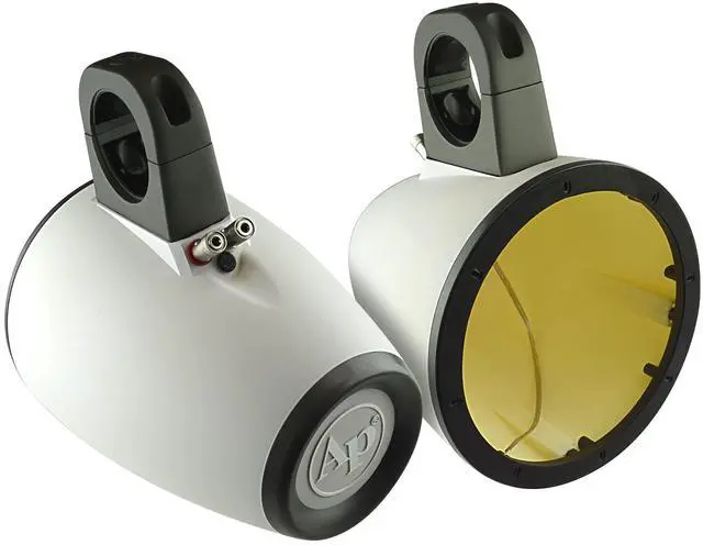 Main image of APMP-801WETW 8-Inch Compact Multi Purpose Directional Stereo Speaker Enclosure for Car Audio, Marine, UTV, and ATV Sound System, White (Pair)