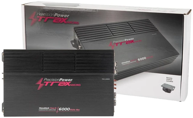 Main image of Trax Micro Monoblock Class D Car Stereo Amplifier TM1.6000D 6000W Single Channel Digital Subwoofer Amp with Wired Bass Control & High-Level Inputs for Powerful Audio