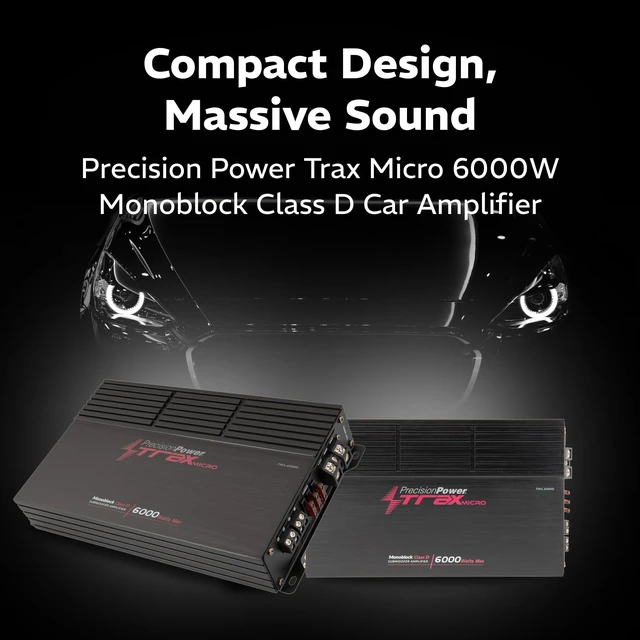 Alt view image 2 of 7 - Trax Micro Monoblock Class D Car Stereo Amplifier TM1.6000D 6000W Single Channel Digital Subwoofer Amp with Wired Bass Control & High-Level Inputs for Powerful Audio