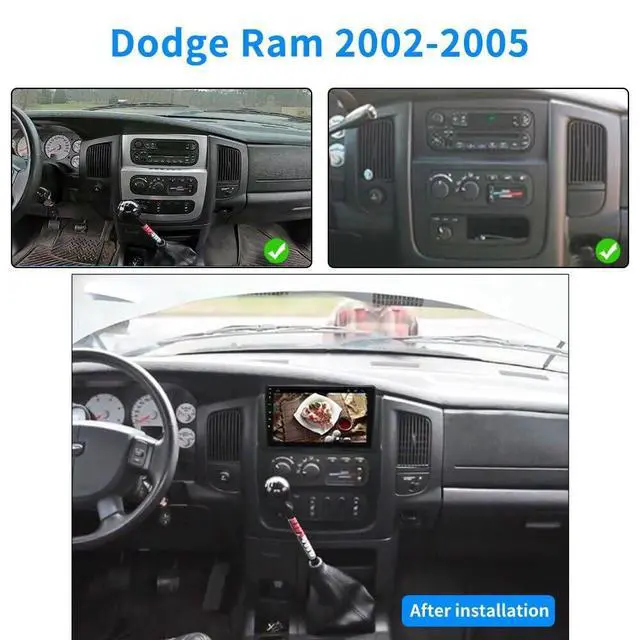Alt view image 7 of 7 - 9 inch Car Stereo Radio for Dodge Ram 1500 2500 3500 2003-2005 Head Unit, 2+32G Double Din Car Radio for Dodge Ram 1500 Wireless Carplay Android Auto GPS Navi WiFi Bluetooth FM/RDS AHD Camera