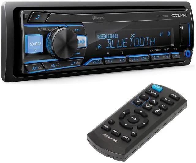 Main image of UTE-73BT Bluetooth Receiver and RUE-4360 Remote Bundle | Single-DIN Bluetooth multimedia receiver bundled with an RUE-4360 remote control