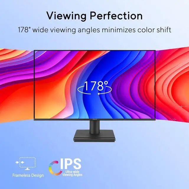 Alt view image 3 of 7 - 24" Monitor, 1080P IPS Full HD Display, 120Hz Refresh Rate, 1ms MPRT, Eye Care Technology with Low Blue Light Flicker Free, Frameless Design, HDMI | VGA, VESA Mountable