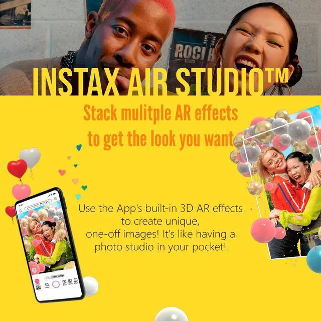 Alt view image 4 of 7 - Instax Mini Link 3 Compact Smartphone Printer Bundle (Sage Green) | Polaroid Film Kit, AiR Studio App, (4 items)
