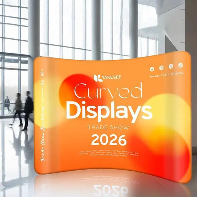 Alt view image 5 of 6 - Trade Show Backdrop Tension Banner Curved Tension Fabric Displays | 8x13 FT Custom H-D Printing Tension Fabric Backdrop 260g Heavy-Weight Trade Show Booth Tradeshow Backdrop