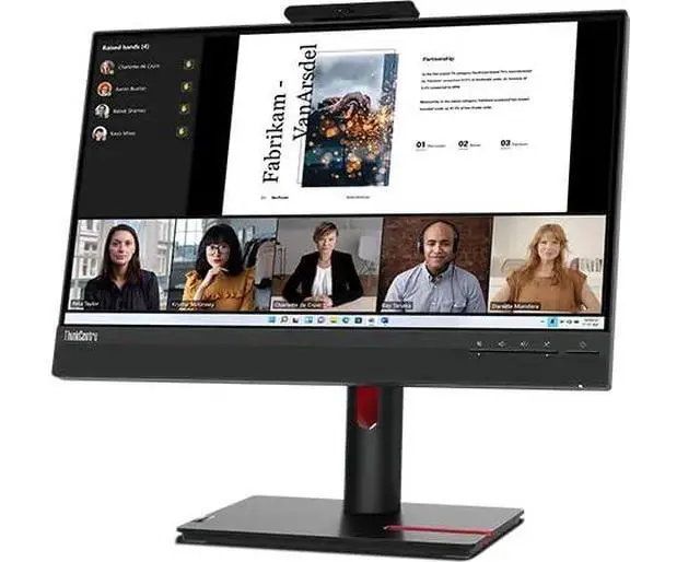 Alt view image 4 of 6 - ThinkVision 22" FHD IPS Conferencing Monitor with 4ms Response Time | Anti-Glare, VESA Mount (100 x 100mm), Adjustable Height, Tilt, Swivel, Pivot, HDMI w/DKZ Hub & ErgoFlexy Single Mount Arm