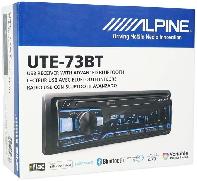 Alt view image 7 of 7 - UTE-73BT Digital Media Advanced Bluetooth Car Receiver w/AUX/USB+Remote